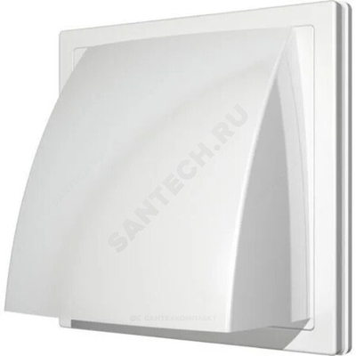 Выход стенной ASA 150х150 белый с обратным клапаном и фланцем D100 пластик Эра 1515К10ФВ