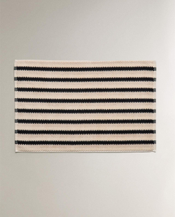 Zara Home - Жаккардовый коврик для ванной комнаты с геометрическим рисунком, черный, 50x80 см