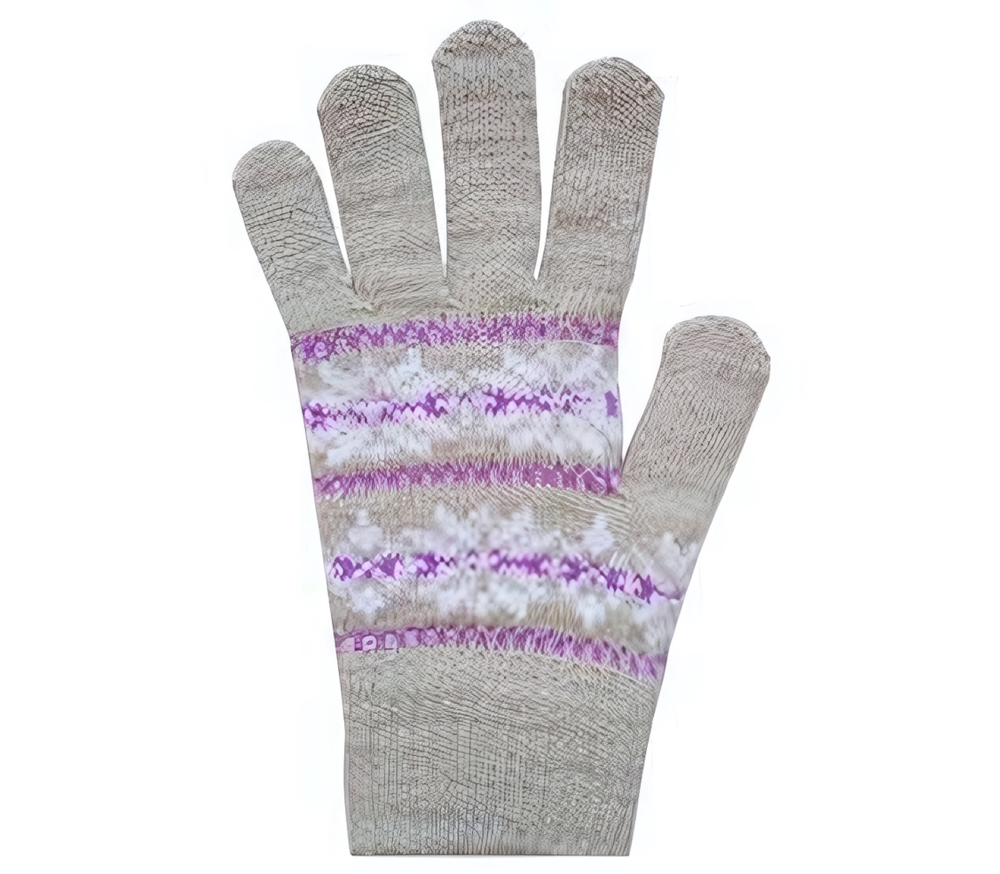 Перчатки Норвежские звезды св.серый/сиреневый/белый р.14-16, 1 шт.