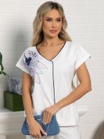 Блуза Капли росы (бело-розовая) Б15563-18М LT Collection