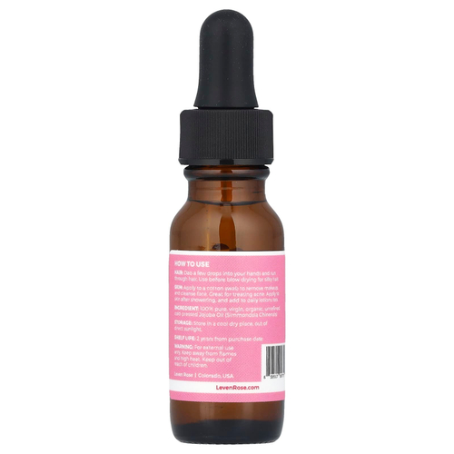 Leven Rose, 100% чистое и органическое масло жожоба, 15 мл (0,5 жидк. Унции)