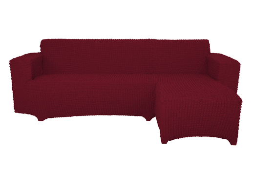 Чехол Модерн на угловой диван с выступом справа, цвет Бордовый