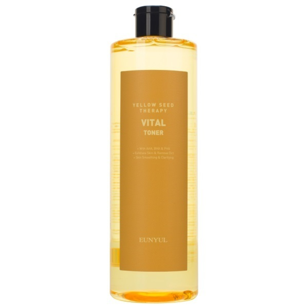Тонер для лица обновляющий с AHA BHA PHA кислотами и экстрактами цитрусовых Eunyul Yellow Seed Therapy Vital Toner 500мл
