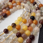 Кварц природный, микс тёплых оттенков шар 6-6.3мм, цена за нить 9.5см (1/4)