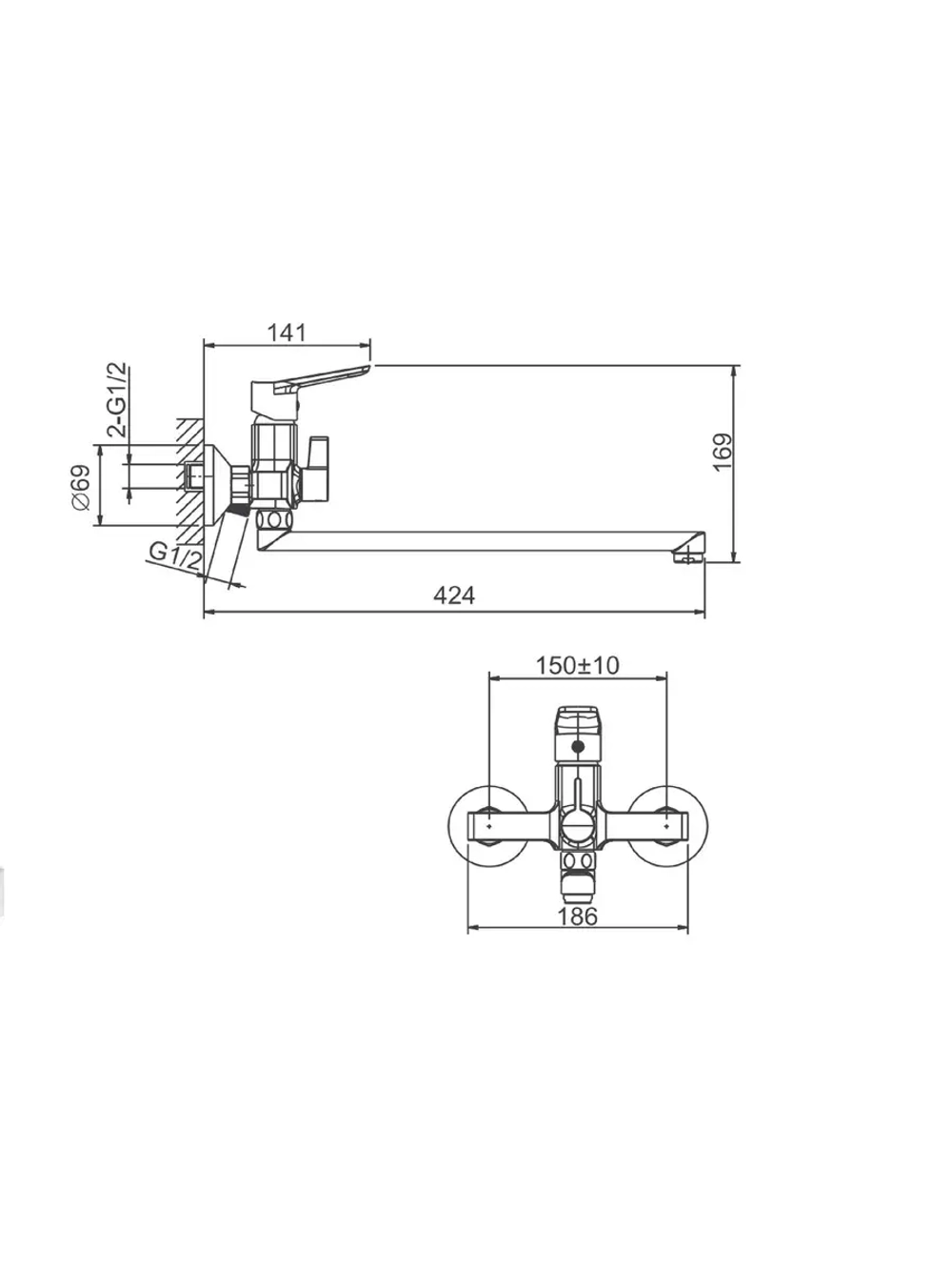 B22715-3 Смеситель для ванны BELZ