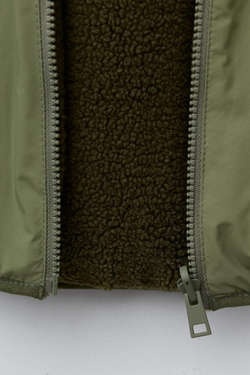 ZARA ДВУСТОРОННЯЯ ВОДОНЕПРОНИЦАЕМАЯ КУРТКА С ЛОГОТИПОМ, ХАКИ