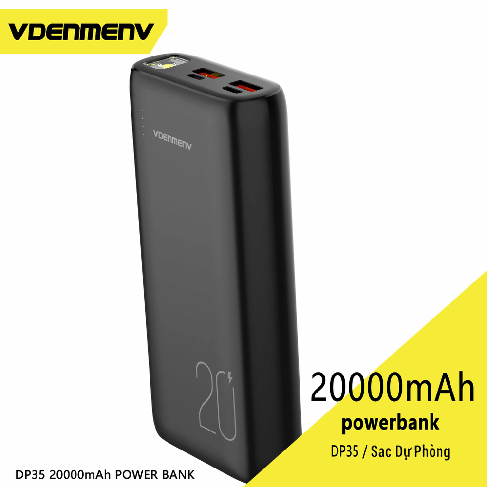 Портативный аккумулятор DENMEN DP35 20000 mAh (черный)
