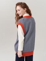 Жилетка для девочки в школу 953 н.синий-оранжевый