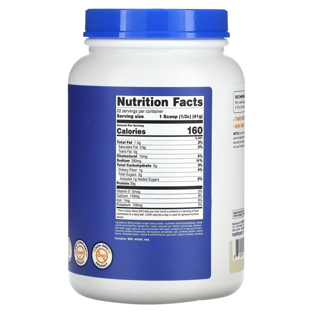 Nutricost, изолят сывороточного протеина, печенье и крем, 907 г (2 фунта)