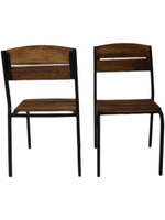 Стул металлический с деревом, для кафе, дачи, ресторана. Цвет - орех 2 шт.