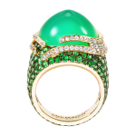 Кольцо с Хризопразом, Цаворитами и Бриллиантами, R0053-0/11
