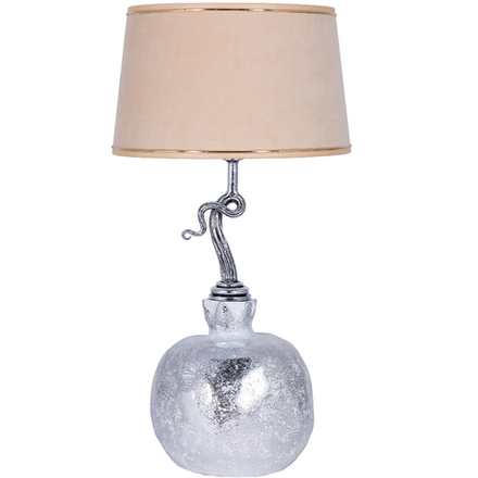 Настольная лампа Гранат Серебро с абажуром Тюссо Конфети Айвори