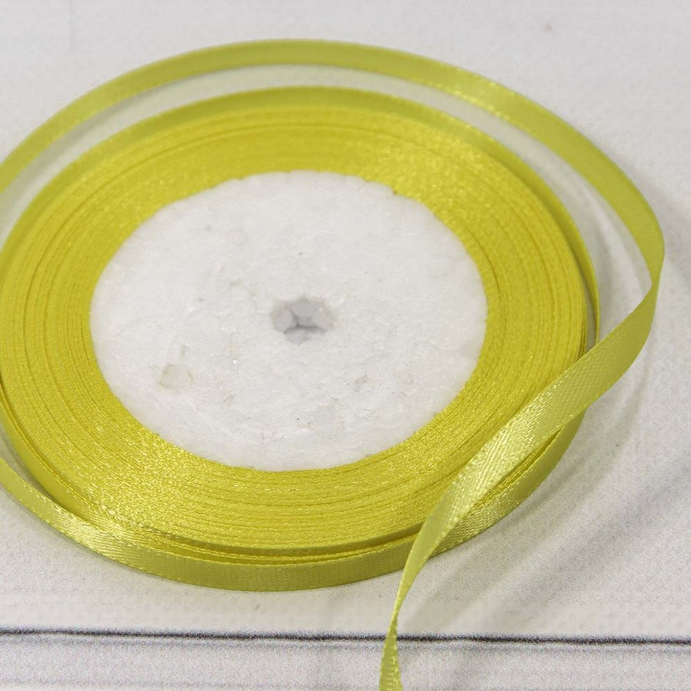 Лента Атласная 0,6см х 28м Сатин (Желтый)