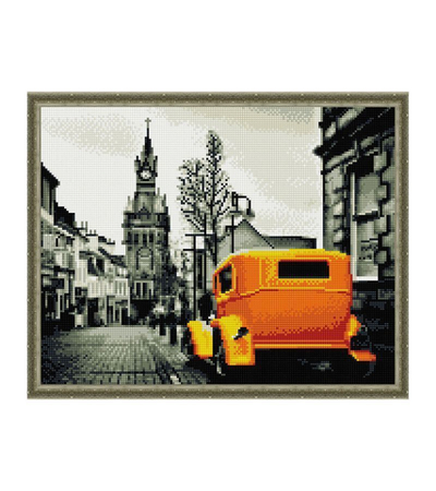 Картина мозаикой с нанесенной рамкой 40х50 РЕТРО ТАКСИ В ЛОНДОНЕ  (16 цветов)