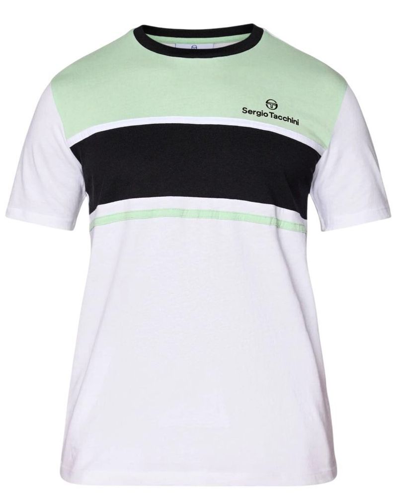 Мужская теннисная футболка Sergio Tacchini Arpa - белый/бежевый