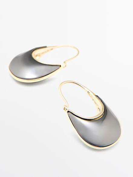 Massimo Dutti Серьги-кольца, черный