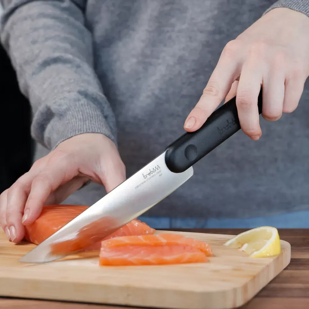 Нож кухонный для нарезки 18см Trebonn Chopping boards and Knives черный