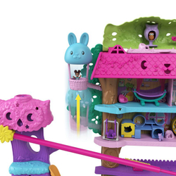 Polly Pocket - Animal Adventures - Набор домиков на дереве с 2 куклами и 4 животными HHJ06