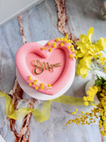 Мусовый торт с шоколадным покрытием велюр - Сердце на 8 Марта (Манго-маракуйя)