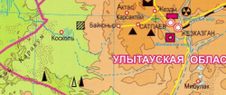 Физическая карта Казахстана (рус./каз. яз.). Плакат. м 1:3 000 000. Размер 70*100 см. (2024г.) Ламинированная