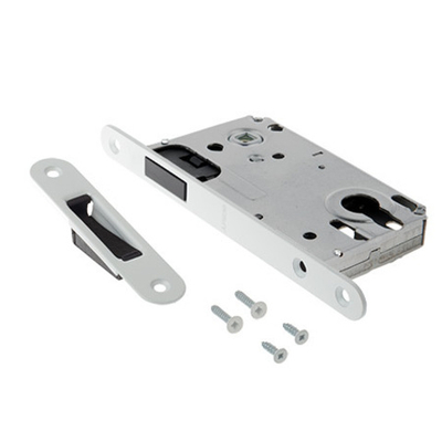 Замок с магнитной защелкой Апекс 5300-М-WM под цилиндр матовый белый