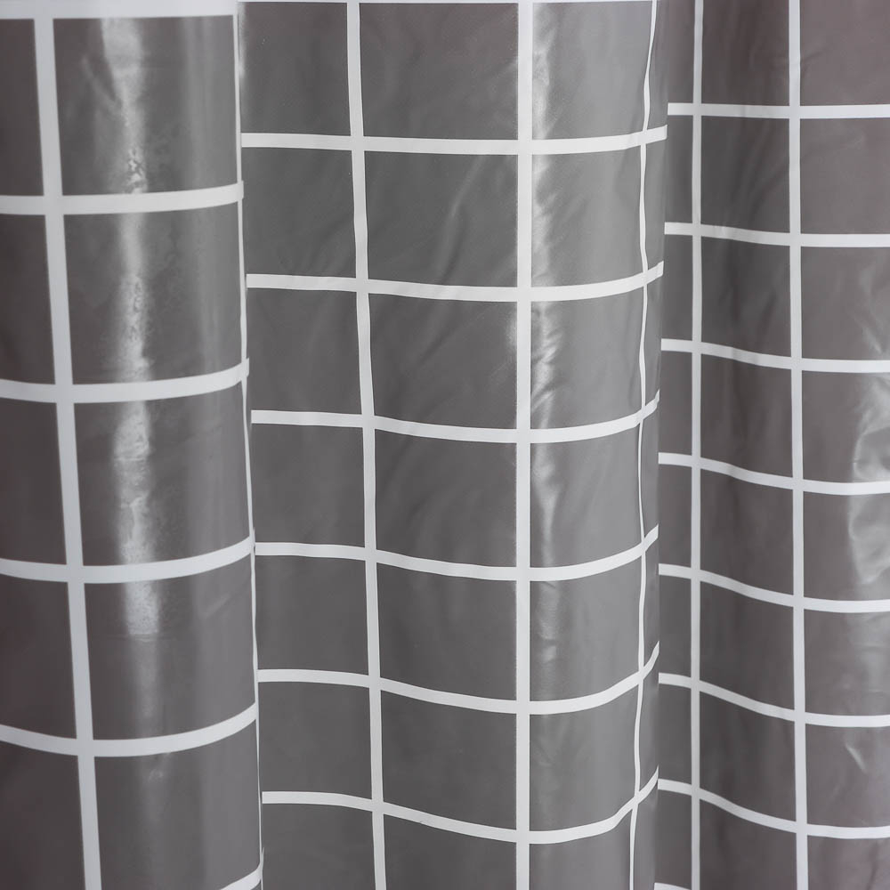 Шторка для ванной тм VETTA Квадро, ПЕВА 60г/м2, 180x200см, серый цвет