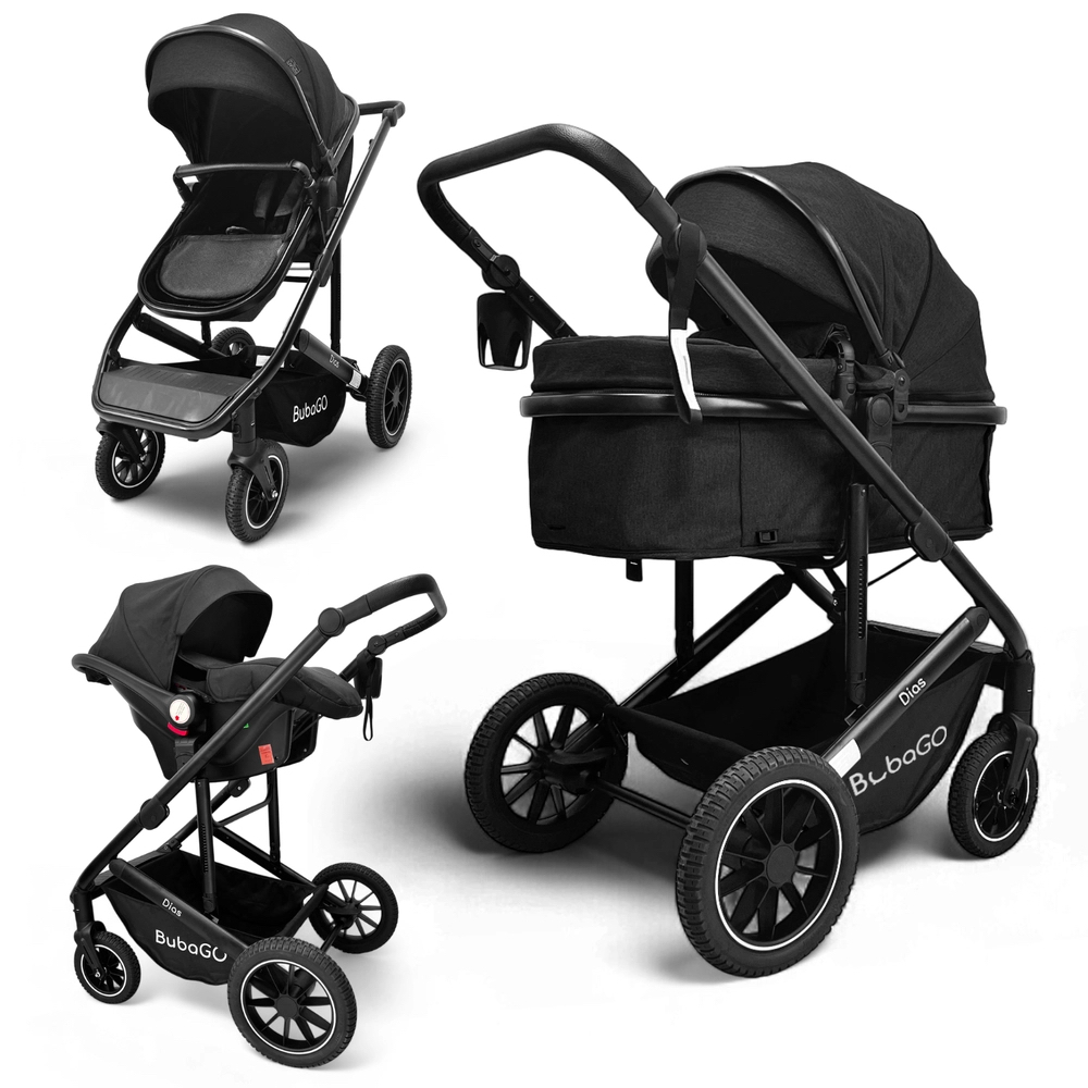 Коляска трансформер 3в1 Bubago Dias черный