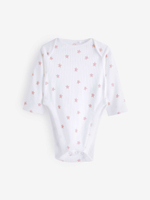 Боди с длинным рукавом для малышей с дисплазией тазобедренного сустава Next N44-442, 3 шт., Белый, Розовый