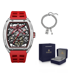 STARKING Steel Core Collection Mechanical Movement Silicone Strap Watch Men"s Watches Black Dial