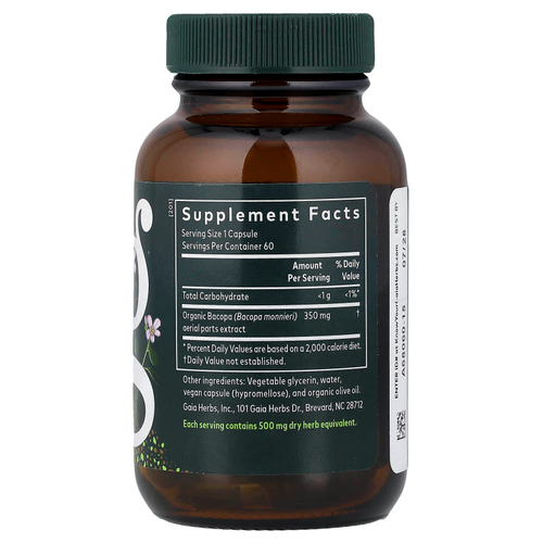 Gaia Herbs, бакопа, 60 жидк. капсул Phyto-Caps® (350 мг в 1 капсуле)