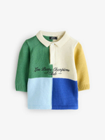 Поло с длинным рукавом для мальчика Next E27-763, Молочный, Зеленый