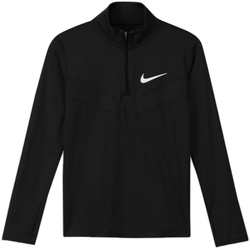 Детская теннисная футболка Nike Dri-Fit Sport Poly 1/4 Zip Top B - black/black/white