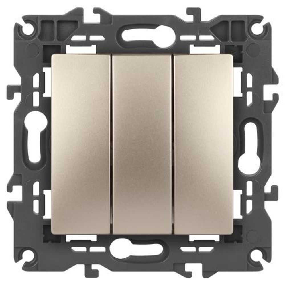 Выключатель 3-кл. СП Elegance 14-1107-04 10А IP20 250В 10AX механизм шампань Эра Б0034253