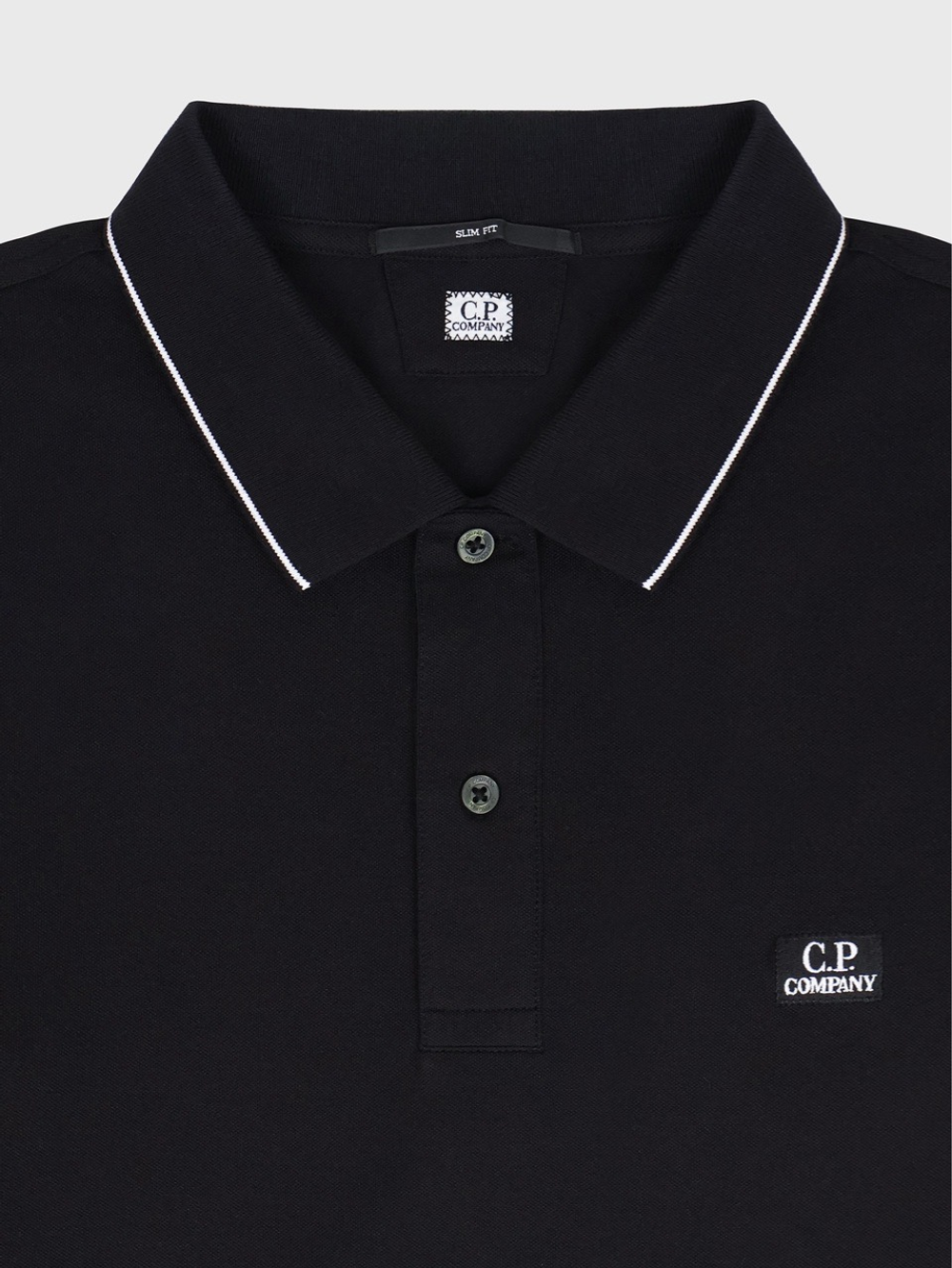 Поло с длинным рукавом C.P. Company Stretch Piquet Slim Line Black
