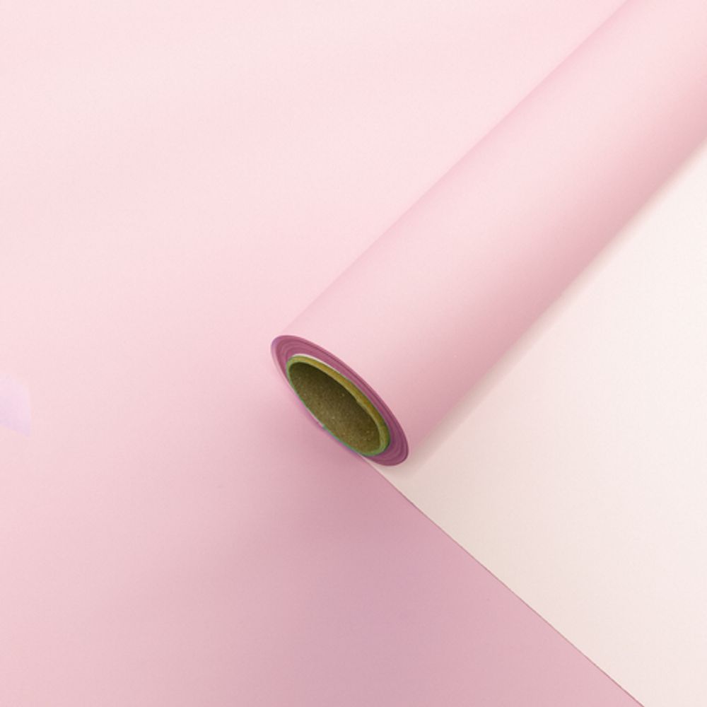 Пленка 2-х сторонняя 58*10м НЕЖНО-РОЗОВЫЙ/БЕЛЫЙ