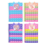 Блокнот детский Basir, формат А5, серия "Лисичка", с Pop-It, цветная обложка pop it, размер 21*15 см, 80 листов, на объёмной спирали, 4 цвета ассорти