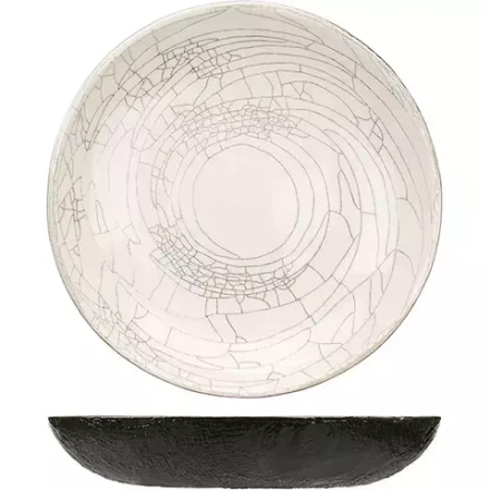 Тарелка «День и ночь» керамика D=25см белый,черный