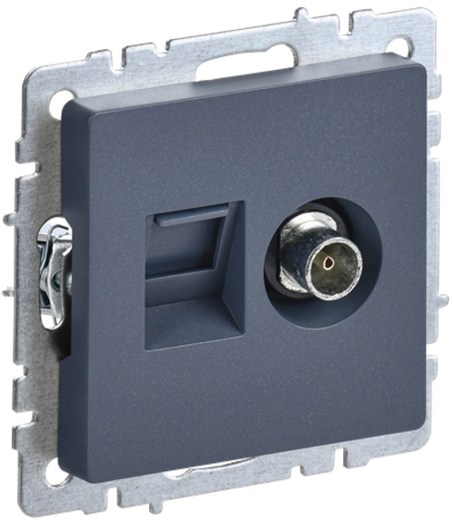 BRITE Розетка двойная TV+RJ45 кат.5E РТВ/РК12-БрМ маренго IEK