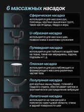 Перкуссионный массажер для тела, шеи и спины DFC VM-BR Синий, 6 насадок