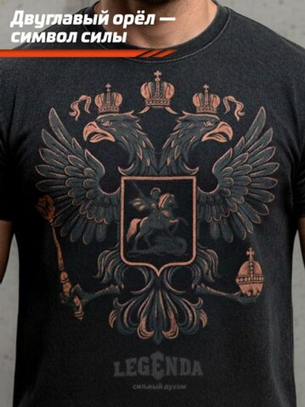 Футболка оверсайз LEGENDA Герб черная