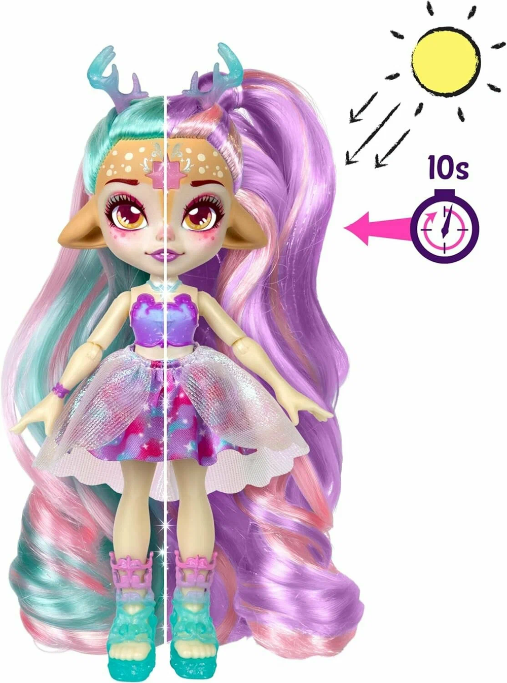 Кукла MAGIC MIXIES Pixlings Galaxy Hair (DEERLEE кукла +питомец)
