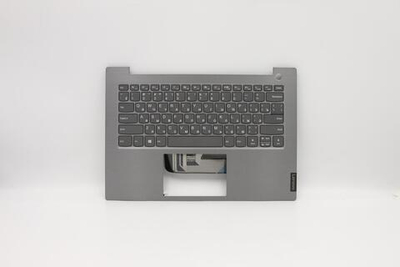 Верхняя панель с клавиатурой (топкейс) для ноутбука Lenovo ThinkBook 14-IML/ThinkBook 14-IIL раскладка - русская, без подсветки, с фингерпринтом, серебристый (5CB0W44428), оригинал