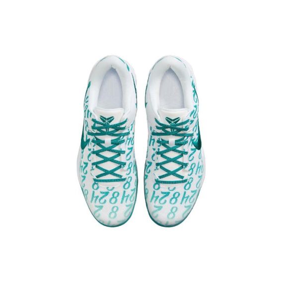 NIKE Kobe 8 Баскетбольные кроссовки Низкие Бело-зеленые Унисекс