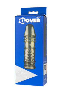 Насадка на пенис XLover by TOYFA, для увеличения размера, TPE, черный прозрачный, 13,5 см