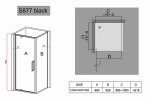 Душевой уголок Black&White Stellar Wind 8771010 Black 100х100 стекло прозрачное/профиль черный матовый