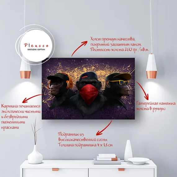 Постер "Три обезьяны дрим-арт"