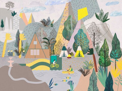 Дизайнерские обои Wall Street City Garden