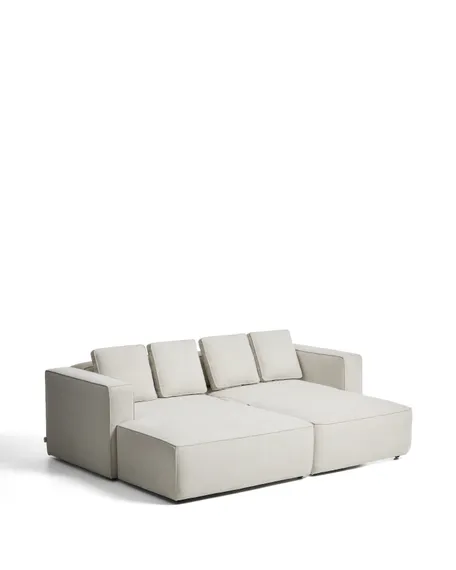 Диван-кровать Marela бежевый шенилл 3-местный с кушеткой слева 236 см