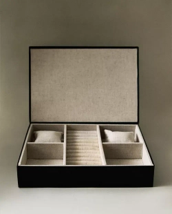 ZARA HOME БОЛЬШАЯ МЕТАЛЛИЧЕСКАЯ ШКАТУЛКА ДЛЯ ДРАГОЦЕННОСТЕЙ, ЧЕРНЫЙ