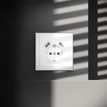 Розетка встраиваемая VOLTUM S70 с заземлением и защитными шторками, 16А, с USB, A+A, (белый глянцевы